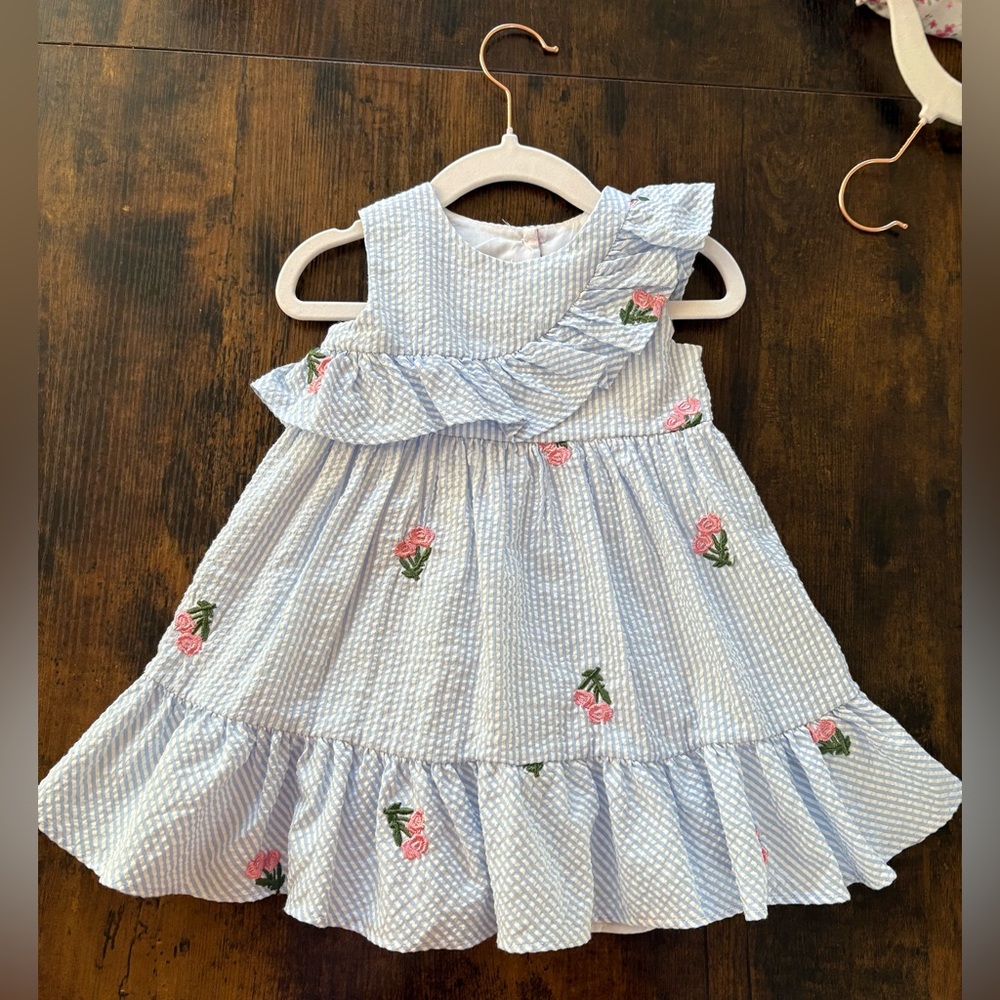 Bonnie Baby Ruffled Seersucker Dress